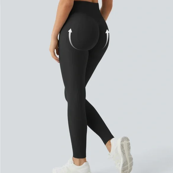 NWT Halara Ultrasculpt Butt Lifting Booty Cinch Seamless Black Leggings size XL - Picture 3 of 7